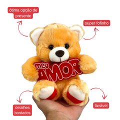 Urso com Plaquinha Meu Amor - 20cm