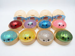 Squishy dumpling/bun com glitter - 10 cm