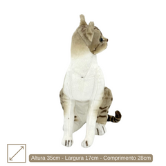 Gato Realista Cinza - 35cm