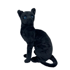 Gato Realista Preto - 35cm